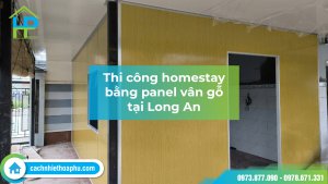 Thi công homestay bằng panel vân gỗ tại Long An