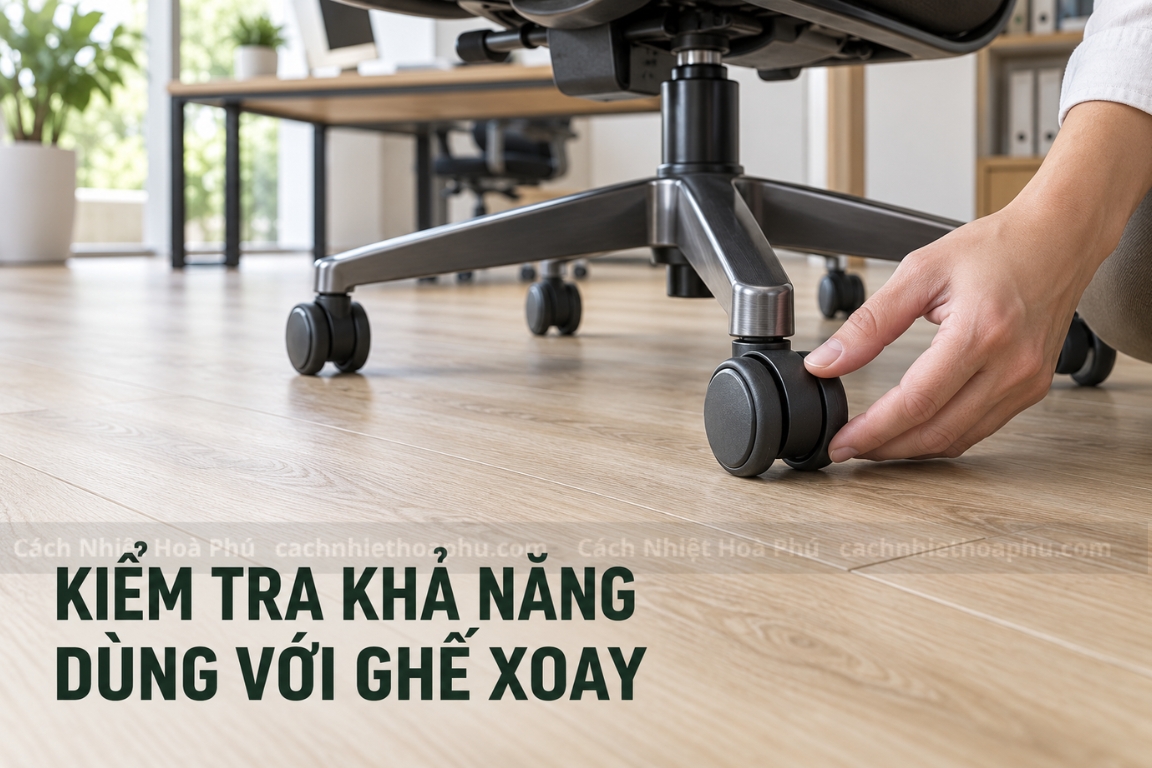 Kiểm tra khả năng dùng với ghế xoay