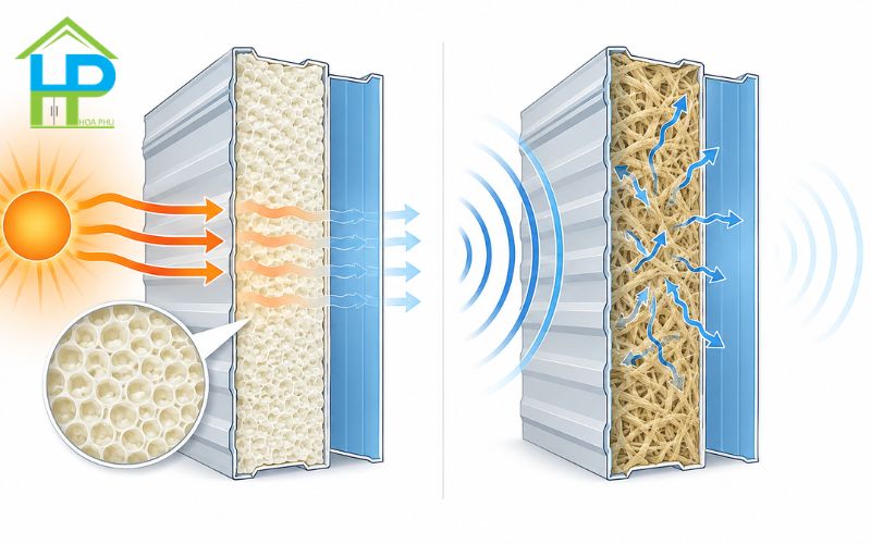 Khả năng cách nhiệt và cách âm của tôn Panel